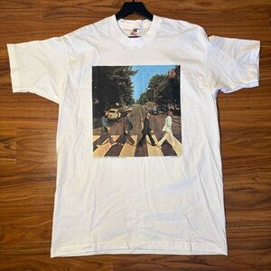 Vintage 1990 Beatles Abbey Road T Shirt XL Fruit Of The Loom Trevco USA
